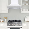 Ancona 2-piece 30” Gas Range with Convection Oven and 600 CFM Wall Mount Pyramid Range Hood Kitchen Pair