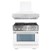 Ancona 2-piece 36” Gas Range with Convection Oven and 600 CFM Wall Mount Pyramid Range Hood Kitchen Pair
