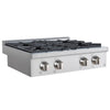 Ancona 2-piece Kitchen Appliance Package with 30" Commercial Style Gas Cooktop with 600 CFM Ducted Built-in Range Hood