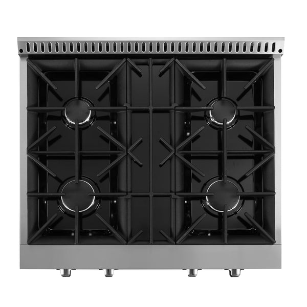 Ancona 2-piece Kitchen Appliance Package with 30" Commercial Style 4-burner Gas Cooktop with 600CFM Wall-Mounted Range Hood