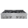 Ancona 2-piece Kitchen Appliance Package with 36" 6-burner Gas Cooktop with 600 CFM Ducted Wall-Mounted Range Hood
