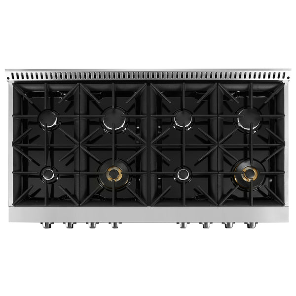 Ancona 2-piece Kitchen Appliance Package with 48" 8-burner Gas Cooktop with 48" 600 CFM Ducted Built-in Range Hood