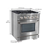 Ancona 2-piece Kitchen Appliance Package with 30" Gas Range and 650 CFM Undercabinet Range Hood with Auto Night Light