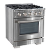 Ancona 2-piece Kitchen Appliance Package with 30” 4-Burner Dual Fuel Range and 600 CFM Wall-Mounted Range Hood