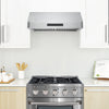 Ancona 2-piece Kitchen Appliance Package with 30” Dual Fuel Range and 1200 CFM Under Cabinet Range Hood with Night Light