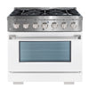 Ancona 2-piece Kitchen Appliance Package with 36" Dual Fuel Range with White Door and 600 CFM Ducted Built-in Range Hood