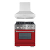 Ancona 2-piece Kitchen Appliance Package with 30" Gas Freestanding Range and 600 CFM Ducted Wall-Mounted Range Hood