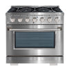 Ancona 36” 5.2 cu. ft. Gas Range with 6 Burners and Convection Oven in Stainless Steel