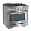 Ancona 36” 5.2 cu. ft. Gas Range with 6 Burners and Convection Oven in Stainless Steel