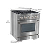 Ancona 30” 4.2 cu. ft. Dual Fuel Range with 4 Burners and Convection Oven in Stainless Steel