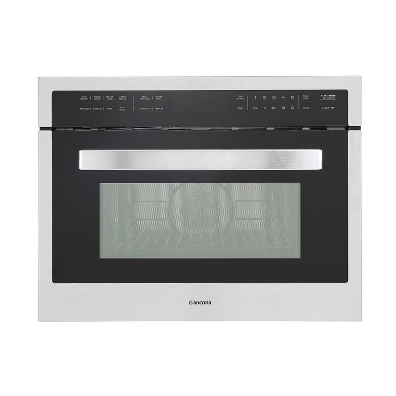 Ancona 2-piece 24” Oven Set with Built-in Convection Oven with Rotisserie Kit and Built-in Speed Combination Microwave Oven with Auto Menus