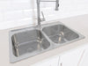 Capri Series Drop-in Stainless Steel 32 in. 3-Hole 50/50 Double Bowl Kitchen Sink with Grid and Strainers