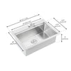 Ancona 28" Handmade Drop-in Single Bowl Workstation Kitchen Sink with Accessories in Satin Stainless Steel