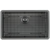 Prestige Series Undermount Stainless Steel 30 in. Single Bowl Kitchen Sink with Grid and Strainer in Gunmetal PVD Nano