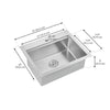 Ancona Handcrafted Dual Mount 25” Single Bowl Workstation Kitchen Sink in Satin Stainless Steel with Accessories