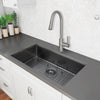 Prestige Series Undermount Stainless Steel 30 in. Single Bowl Kitchen Sink with Grid and Strainer in Gunmetal PVD Nano