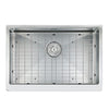 Prestige Series Undermount Farmhouse Apron Front Stainless Steel 30 in. Single Bowl Handmade Sink with Grid and Strainer