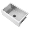 Ancona Undermount 30” Single Bowl Farmhouse Apron Front Kitchen Sink in White and Stainless Steel