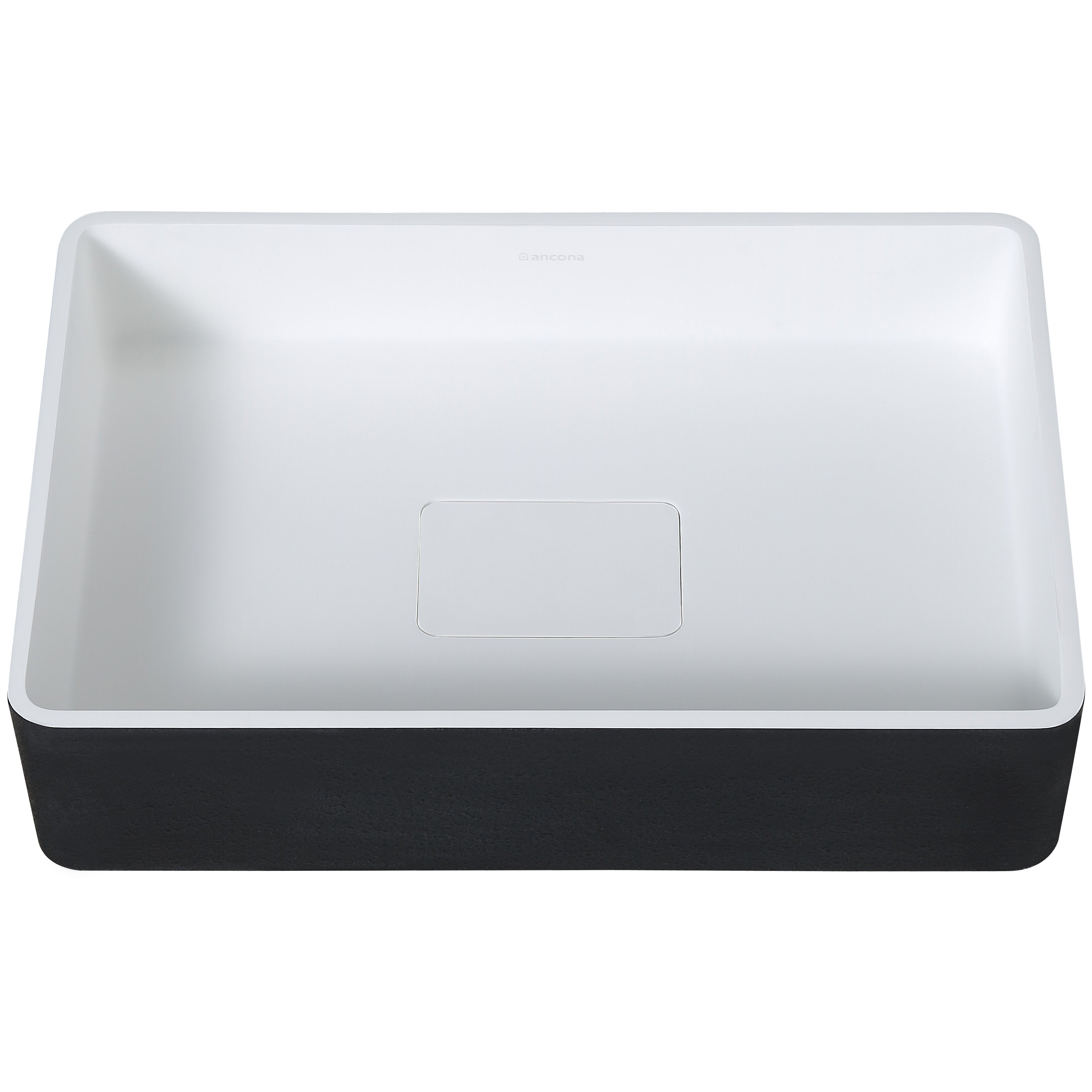 Ancona vasque rectangulaire Pure Stone de la gamme Holbrook en noir et blanc