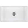 Holbrook Pure Stone Farmhouse 30 in. Single Bowl Kitchen Sink with Grid and Strainer in White Finish