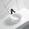 Ancona vasque de salle de bain ronde en pierre acrylique pure en blanc mat