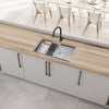 Ancona 30" Handmade Undermount Single Bowl Workstation Kitchen Sink with Accessories in Satin Stainless Steel