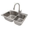 Ancona Tusca Dual-Mount 60/40 Double Bowl Kitchen Sink and Rivella Pull-Down Single Handle Kitchen Faucet Combo