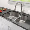 Ancona Tusca Dual-Mount 60/40 Double Bowl Kitchen Sink and Rivella Pull-Down Single Handle Kitchen Faucet Combo