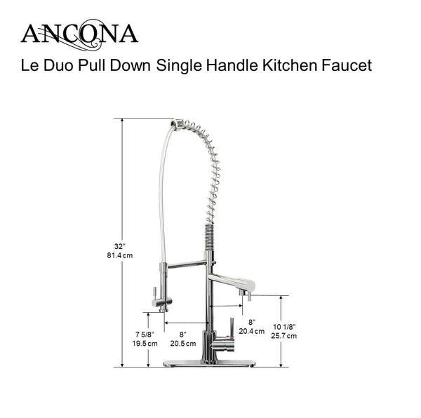 Le Duo Pull Down Single Handle Kitchen Faucet