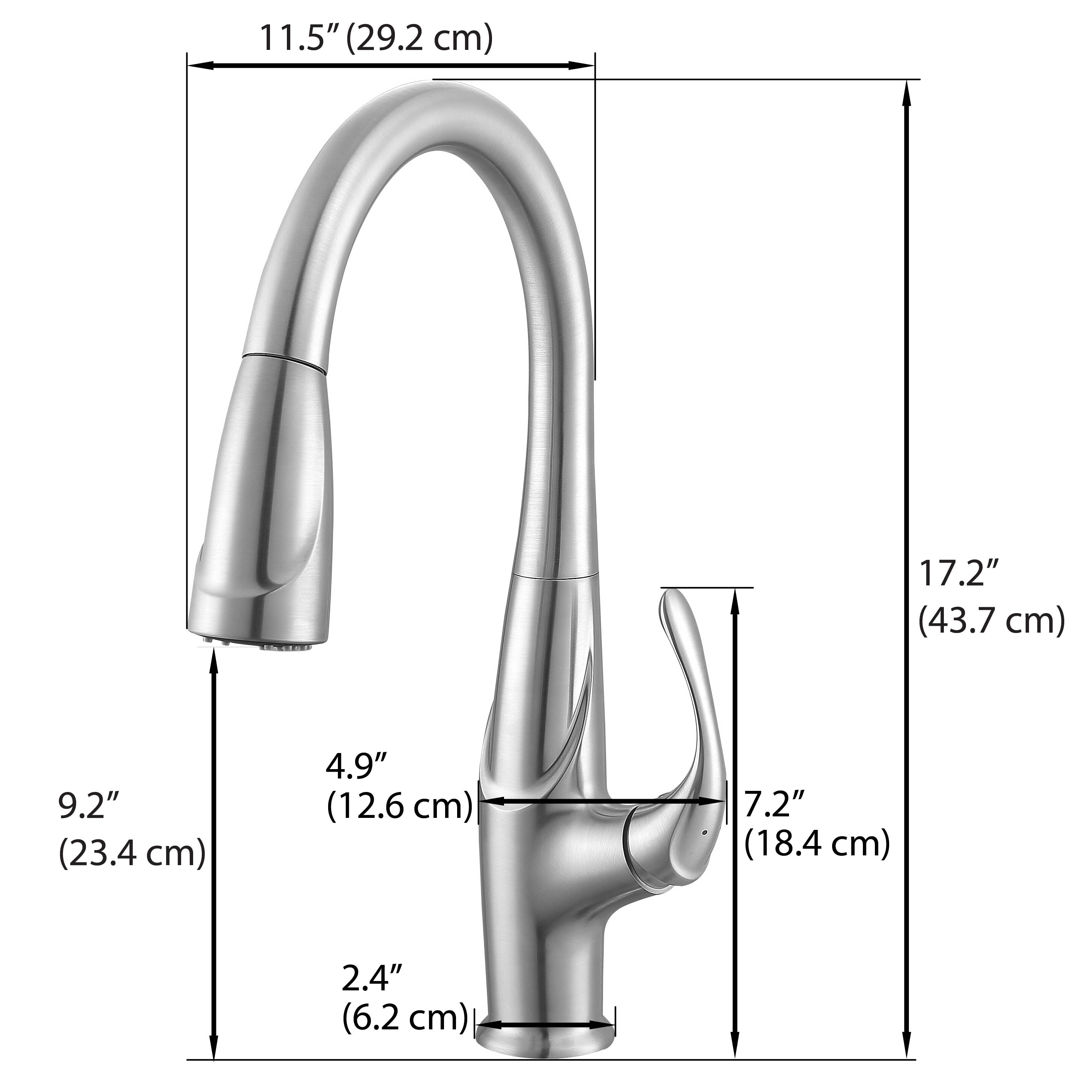 Eliya Single Handle Pull-Down Kitchen Faucet in Brushed Nickel Finish