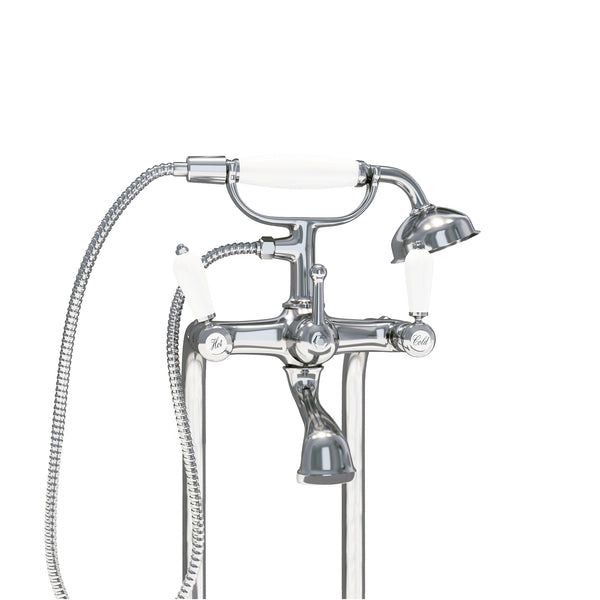 WOODBRIDGE F0014BN Robinet de remplissage de baignoire autoportant à poignée unique contemporain avec douchette à main en nickel brossé WOODBRIDGE F0014BN Robinet de remplissage de baignoire autoportant à poignée unique contemporain avec douchette à main en nickel brossé
