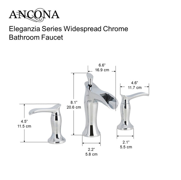 Eleganzia Series Widespread Chrome Bathroom Faucet