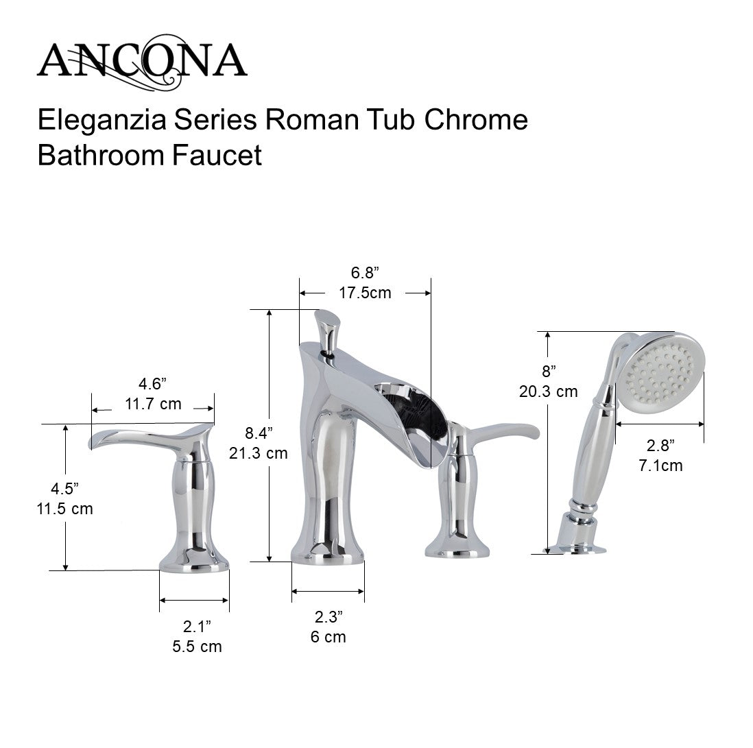 Eleganzia Series Roman Tub Chrome Bathroom Faucet