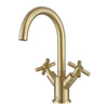 Ancona Prima Cross-Handle 1-Hole Bathroom Faucet in Brushed Champagne Gold
