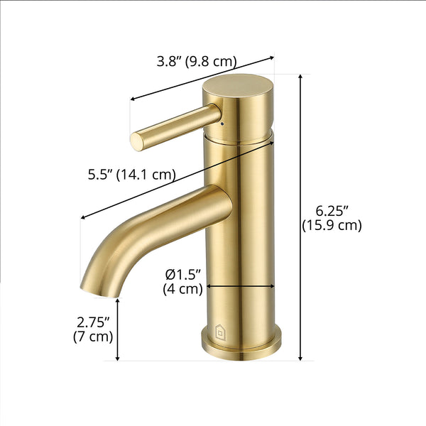 Ancona Valencia Single Handle 1-Hole Bathroom Faucet in Brushed Champagne Gold