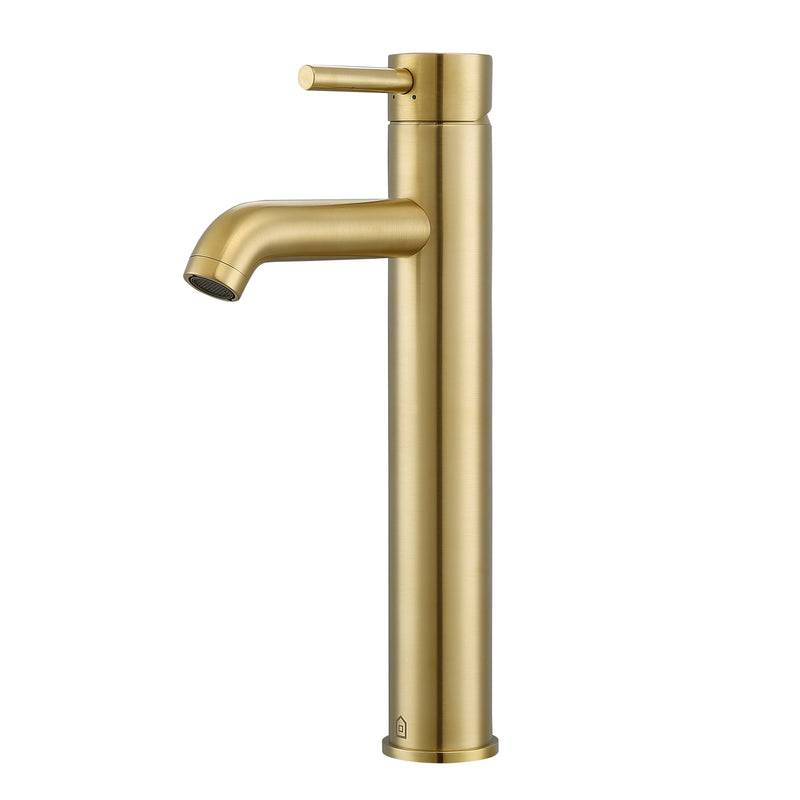 Ancona robinet pour vasque de salle de bain monocommande monotrou de la gamme Argenta en champagne doré brossé