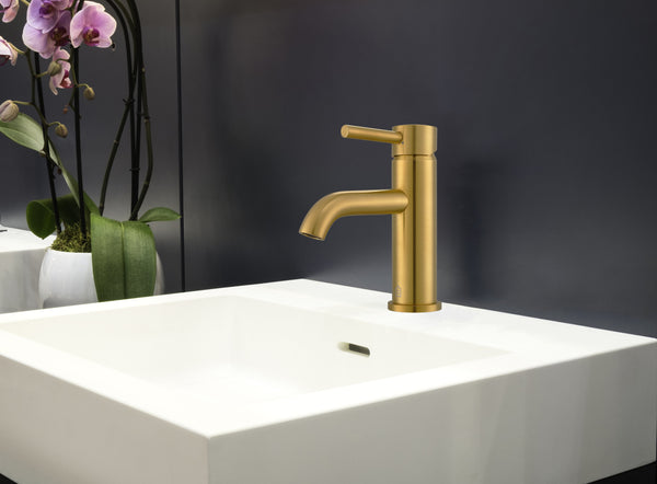Valencia Series Single Lever Bathroom Faucet in Brushed Gold