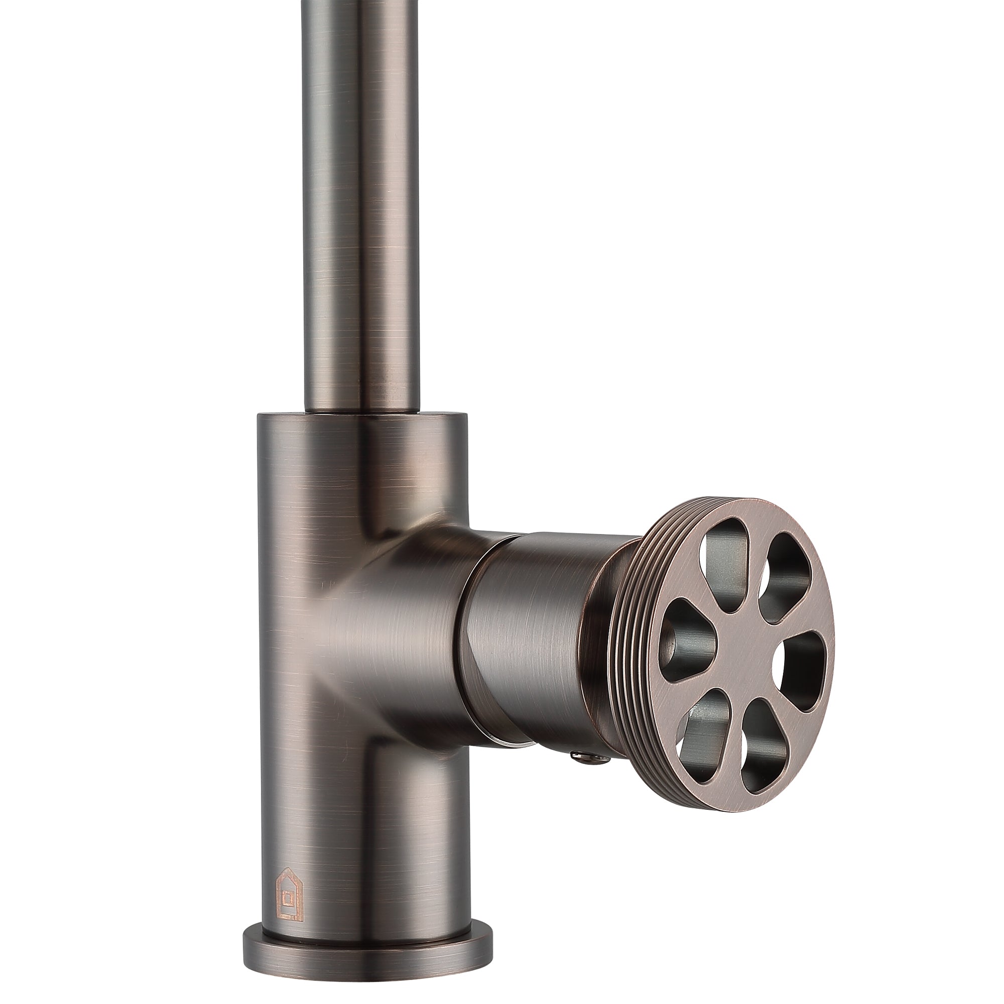Ancona Urban Deck Mount Round Wheel Handle 1-Hole Bathroom Faucet in Oil-Rubbed Bronze