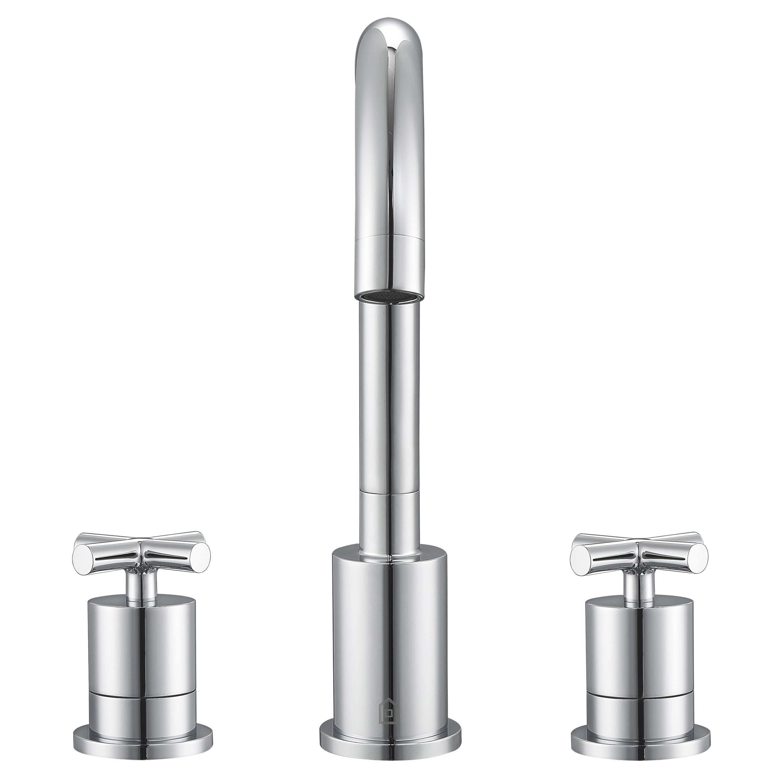 Ancona Ava Series Widespread Cross Handle Bathroom Faucet in Chrome