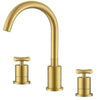 Ancona Ava Series Widespread Cross Handle Bathroom Faucet in Brushed Titanium Gold