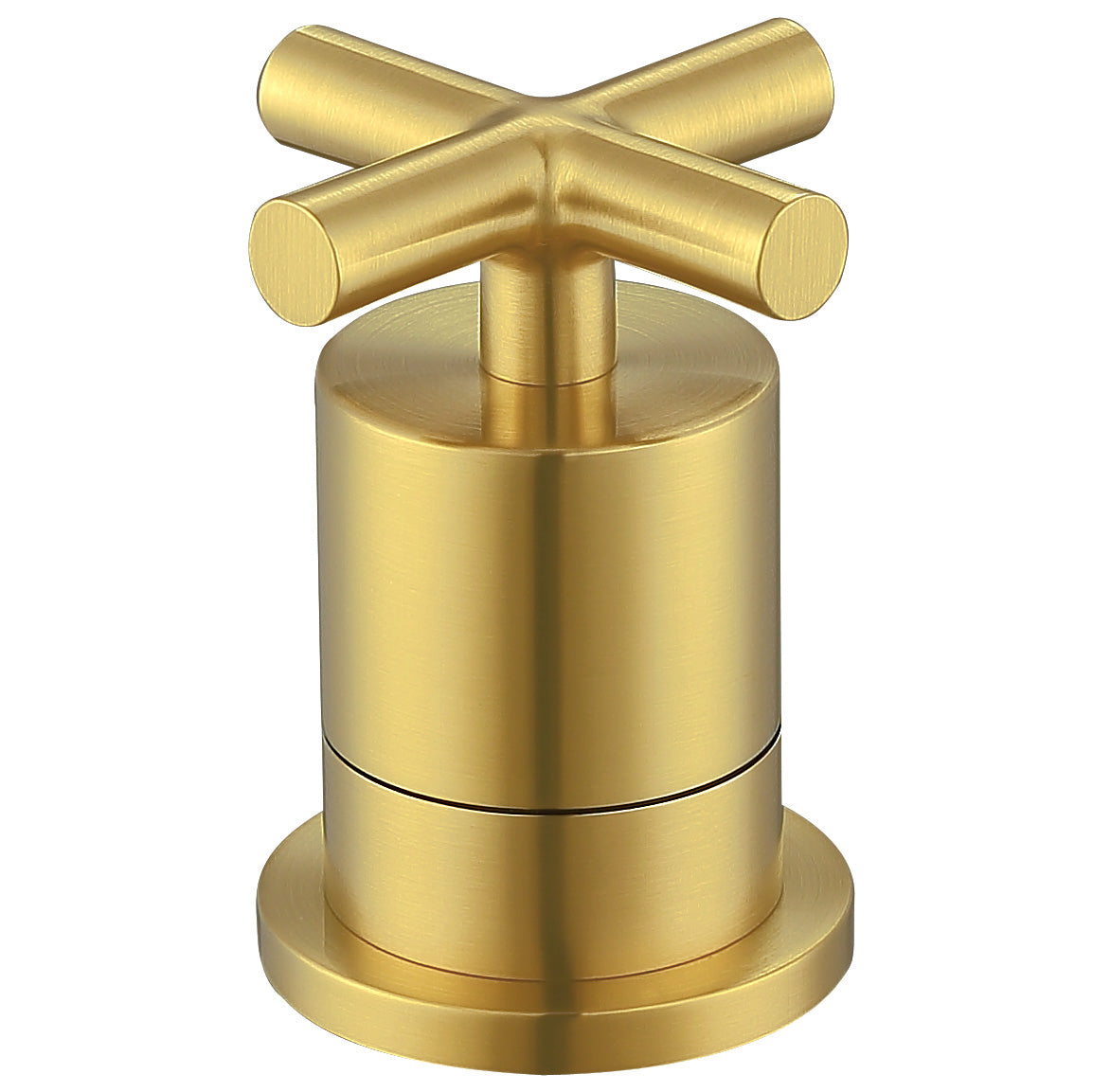 Ancona robinet de salle de bain à poignées en croix éloignées de la gamme Ava en titane doré brossé
