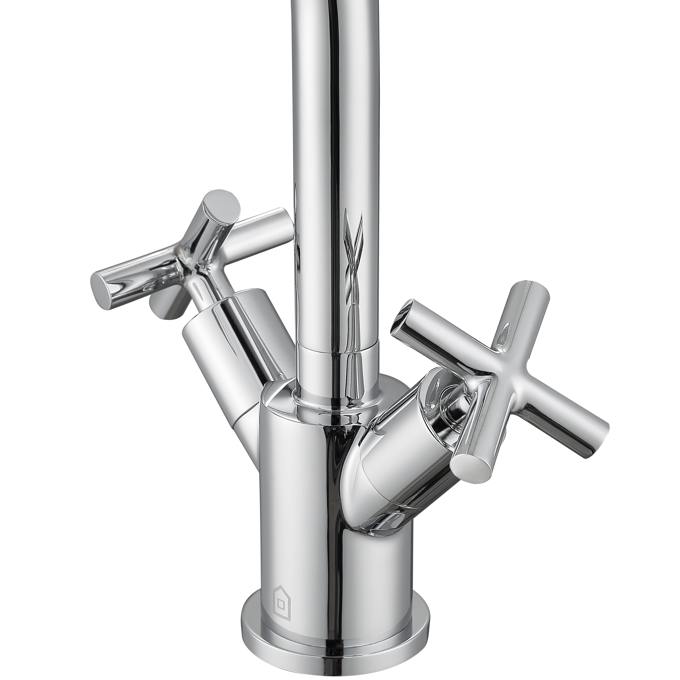 Ava Series Single Hole Cross Handle Bathroom Faucet in Chrome