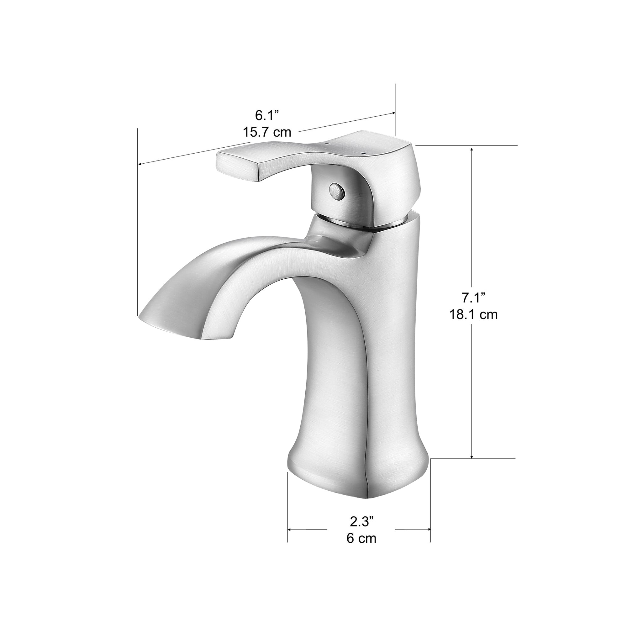 Ancona Morgan Single Lever 1-Hole Bathroom Faucet in Stainless Steel