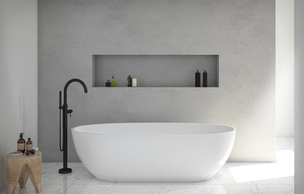 Ancona Nero Freestanding Bathtub Faucet in Black Matte