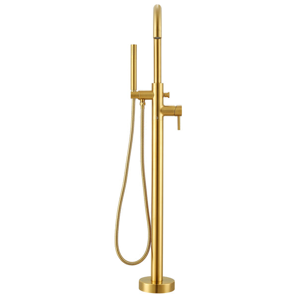 Ancona Nero Freestanding Bathtub Faucet in Brushed Titanium Gold