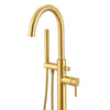 Ancona Nero Freestanding Bathtub Faucet in Brushed Titanium Gold