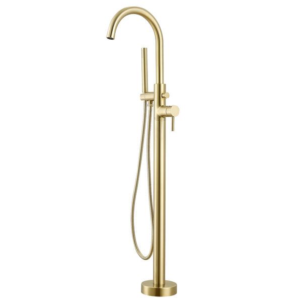 Ancona Nero Freestanding Bathtub Faucet in Brushed Champagne Gold