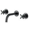 Ancona Prima Two Handle Wall Mounted Bathroom Faucet in Matte Black