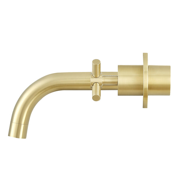 Ancona Prima Two Handle Wall Mounted Bathroom Faucet in Brushed Champagne Gold
