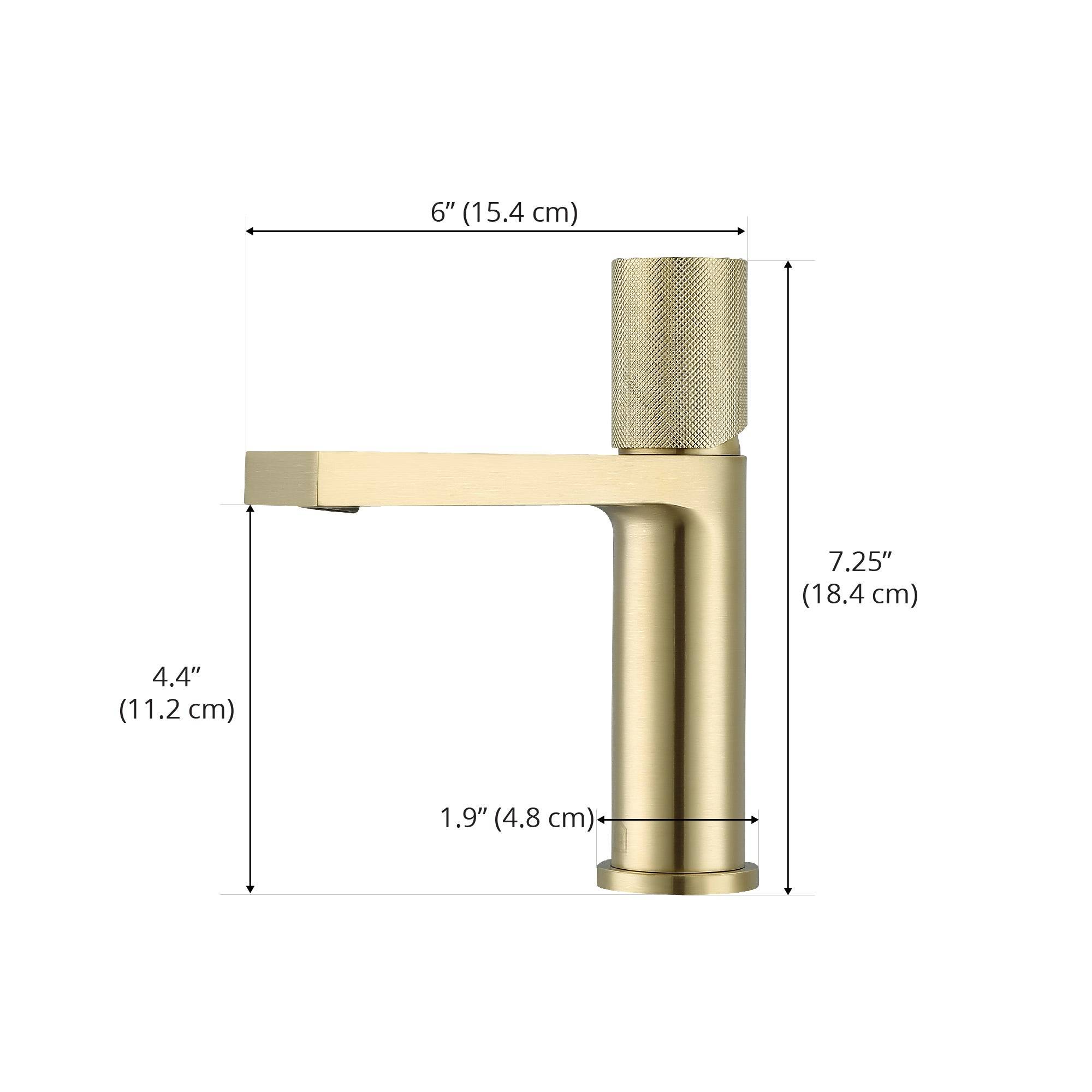 Ancona Isla Single Handle Bathroom Faucet in Brushed Champagne Gold